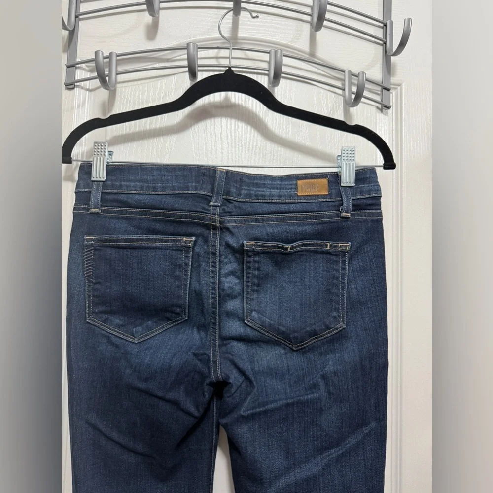 Paige Skyline Skinny Crop cuffed Hem Jeans women’s Sz 26 dark blue closet staple